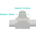 Thumbnail 1 de LINKCHIP 32mm Tee con Tapa para Tubo PVC Blanco Derivacion en T
