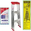 Thumbnail 2 de 0,9mt 90kg Taburete Tijera Aluminio 3-Peldano Escalera 0.91mt Escala