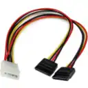 Thumbnail 0 de 12 LP4 to 2x SATA Power Y Cable Adapter