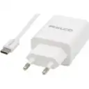 Thumbnail 1 de CARG. DE PARED QC3.0 USB-A C/CABLE TIPO C QC619 BLANCO
