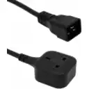 Thumbnail 1 de C20-Macho UK-Hembra Cable Poder 0,5mt Negro 50cm