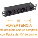 Thumbnail 2 de PDU 10A Enchufes 6-Hembra-C13 1-Macho-C14 Rack-10-pulgadas sin-cable