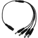 Thumbnail 0 de Cable 5,5x2,1mm Larg11mm 1-DC-H a 4-DC-M Divisor 16cm+16cm Negro