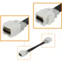 Thumbnail 1 de HDMI 15cm-Cable-Plano Hembra-Hembra Keystone Blanco