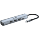 Thumbnail 2 de GENIUS HUB 5 in 1 PLUG TYPE-C to JACK RJ-45, PD, USB 3.0-UH-545-IRON-GR