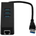 Thumbnail 2 de 1-USB3.0-AM 1-LAN-RJ45-Ethernet 10/100mbps Hub-3p Win Mac Linux