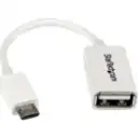 Thumbnail 3 de 5in White Micro USB to USB OTG Adapter