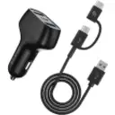 Thumbnail 3 de Cargador triple de auto 50W 2xUSB-A 1xUSB-C con cable 2en1 Dusted