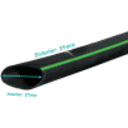 Thumbnail 2 de Plansa 32mm-ext 1,9mm Rollo 100mts Negra HDPE Polietileno Reciclado