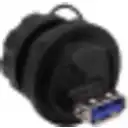 Thumbnail 0 de Industrial USB3.0 A-A USB-AH-AH Negro Plastico c/Tapa p/1pulg 25-27mm