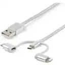Thumbnail 0 de Cable StarTech USB 2.0 Tipo-A Macho a USB Apple Lightning / Tipo-C / Micro-B 1mt