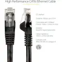 Thumbnail 6 de Cable de Red StarTech Cat6  1mt Sin Enganches Color Negro
