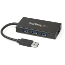Thumbnail 0 de HUB USB StarTech Portable 3 Puertos USB 3.0 + Gigabit Ethernet con Cable, Alumin