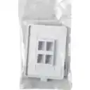 Thumbnail 0 de UI 1-unidad Blanco 4-Keystone Vertical Faceplate Pintable 118x88mm