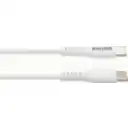 Thumbnail 2 de Cable USB-C a USB-C M/M 60W max. 1mt cable Blanco Trenzado - Philips