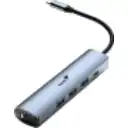 Thumbnail 1 de GENIUS HUB 5 in 1 PLUG TYPE-C to JACK RJ-45, PD, USB 3.0-UH-545-IRON-GR