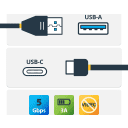 Thumbnail 1 de Cable Adaptador para transferencia de Datos USB-A Macho a USB-C Macho 1 metro 