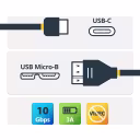 Thumbnail 1 de Cable USB StarTech USB Tipo-C a Micro USB Tipo-B v3.0 M/M, 0.5mts Negro StarTech