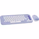Thumbnail 1 de Kit Teclado y Mouse Logitech Pop Icon Conectividad Inalámbrica BT Lila/Blanco