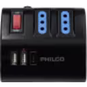 Thumbnail 0 de Alargador Eléctrico 3 Tomas + 2*USB 1*USB-C 1.5mts Color Negro - Philco 2044N