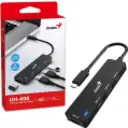 Thumbnail 4 de GENIUS HUB 4 in 1 PLUG TYPE-C to JACK USB 3.0-UH-400-BK