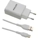 Thumbnail 1 de CARG. DE PARED 2.1 A DOBLE USB C/CABLE TIPO C R2109 BLANCO