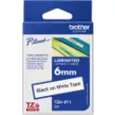 Thumbnail 3 de CINTA BROTHER TZE-211 6mm Black on white tape