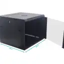 Thumbnail 3 de Gabinete Rack 60cm fondo 9U Pared Negro INC-M6-2U