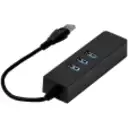 Thumbnail 1 de 1-USB3.0-AM 1-LAN-RJ45-Ethernet 10/100mbps Hub-3p Win Mac Linux