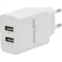 Thumbnail 0 de CARG. DE PARED 2.1 A DOBLE USB C/CABLE IPHONE R1090 BLANCO
