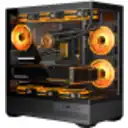 Thumbnail 0 de GABINETE GAMER BK01 BLACK ARGB (6 FAN) 2 FAN MB/ 3 FAN ABAJO, 1 FAN TRASERO S/ FUENTE