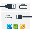 Thumbnail 1 de Cable Adaptador USB Tipo-A a USB Tipo-C M/M Secure Charge Cable 1m Negro - StarT