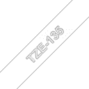 Thumbnail 0 de Cinta laminada Brother TZe135 texto blanco sobre fondo transparente 12mm x 8mts