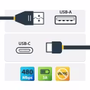 Thumbnail 1 de Cable Adaptador de 0.5m USB-C a USB-A - USB 2.0 USB Tipo C StarTech