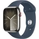 Thumbnail 0 de Apple Watch Series 9 45mm (GPS + Cellular / Silver Stainless Steel Case / Storm Blue Sport Band / M-L) [MRMP3BE/A]