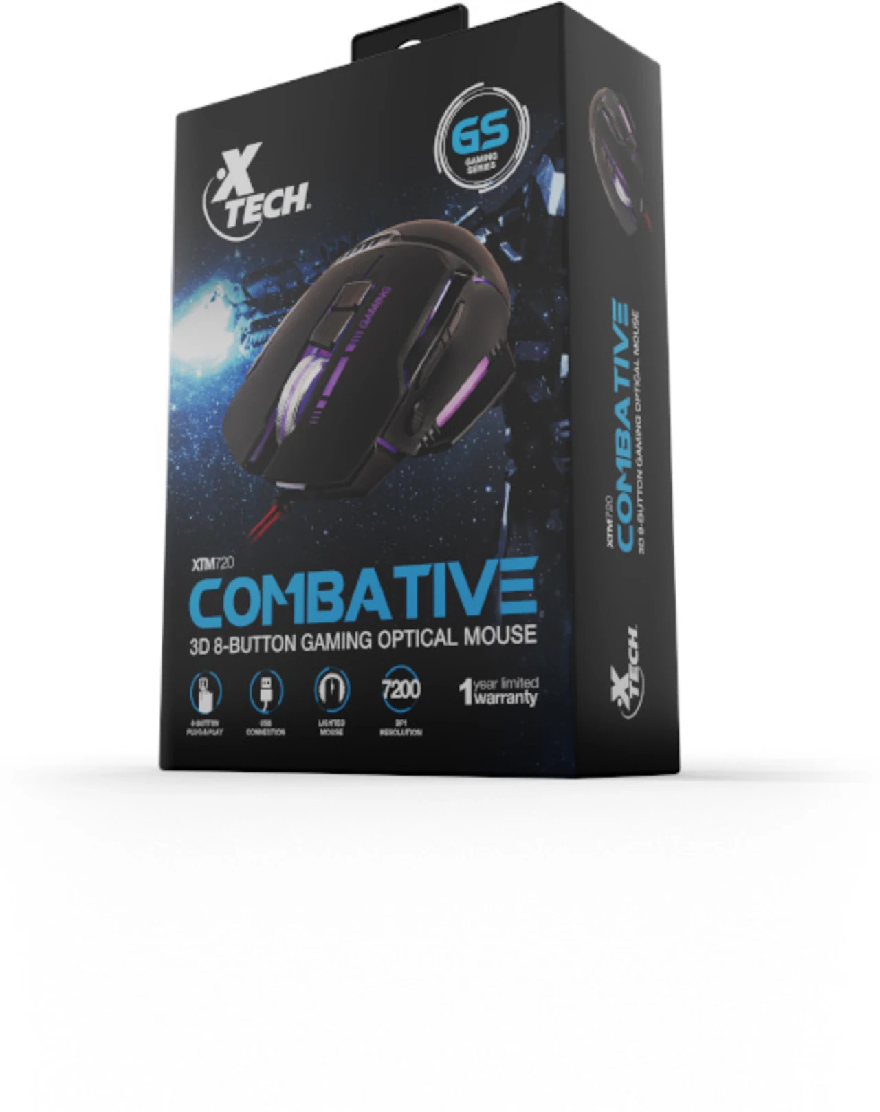 Imagen 4 de Mouse Gamer Xtech 3D 8 Botones Alámbrico USB con Resolución hasta 7200dpi LED 