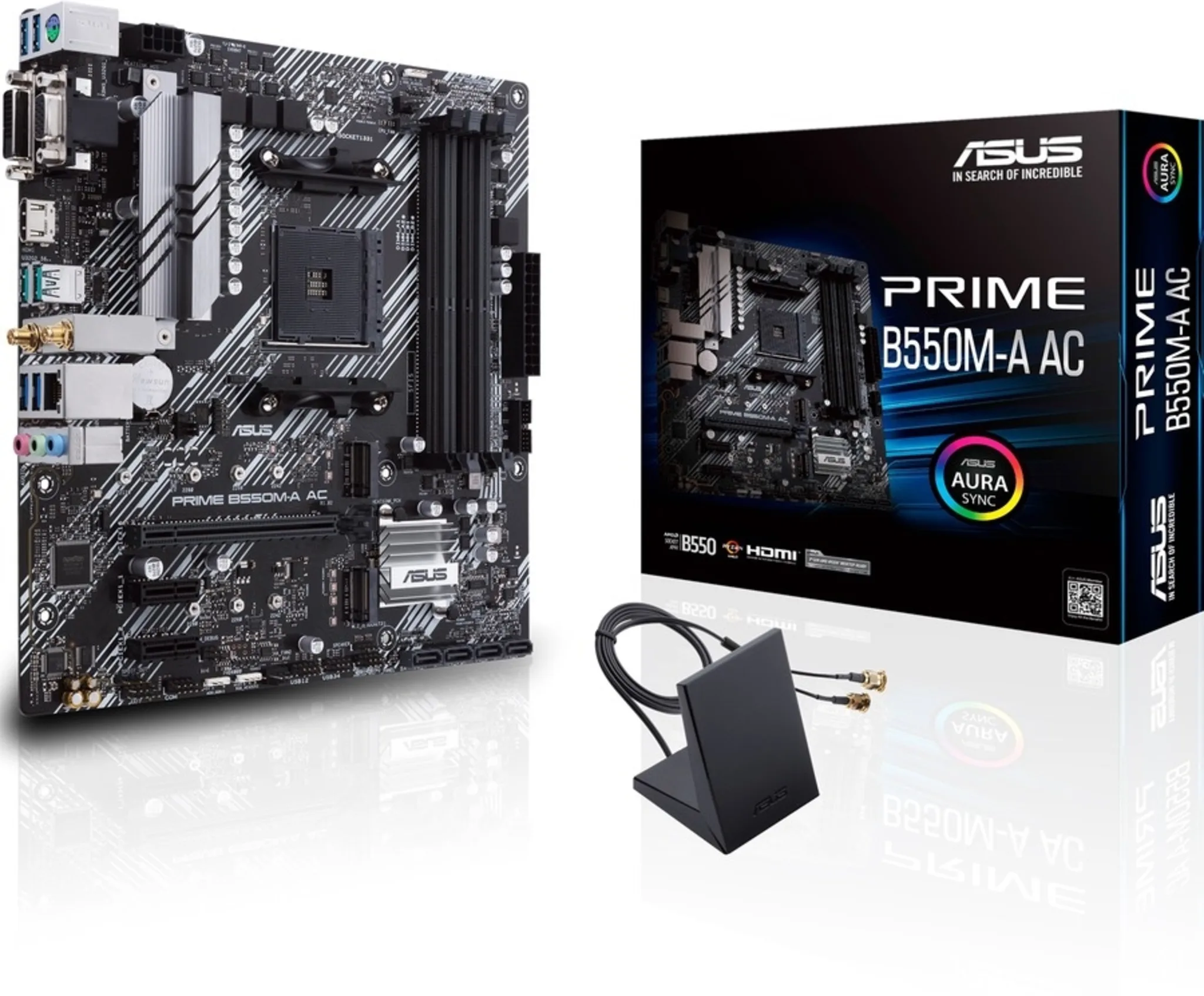 Imagen 0 de Tarjeta Madre Asus PRIME B550M-A AC AMD AM4 4*DDR4 WiFi 2*M.2 DVI HDMI VGA mATX