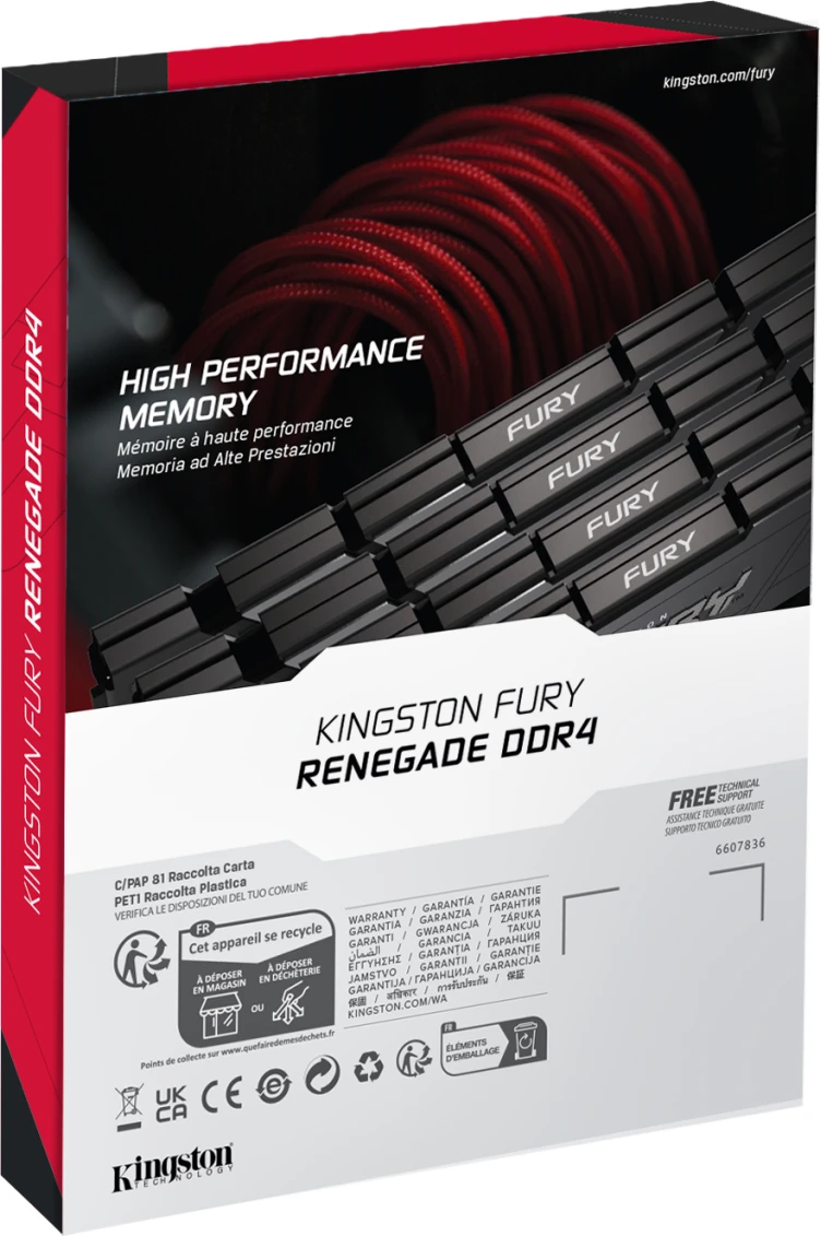 Imagen 4 de Memoria RAM 16GB3600MHz DDR4 CL16DIMM1Gx8 FURY Renegade Black