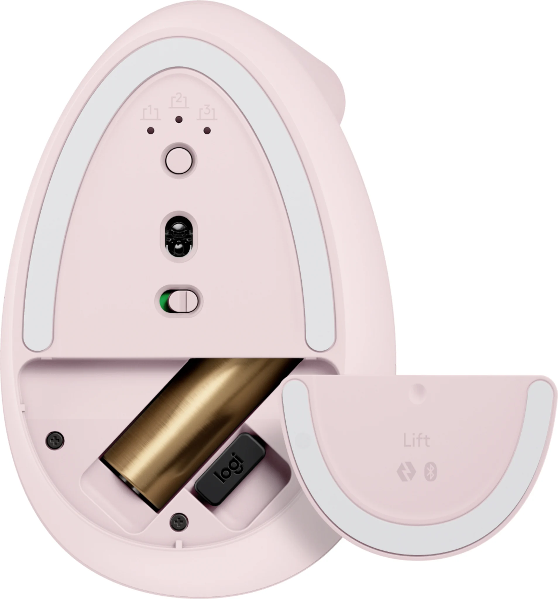Imagen 4 de Mouse Ergonónico Inalámbrico Logitech Lift Vertical 4000DPI 6 BT Rosado