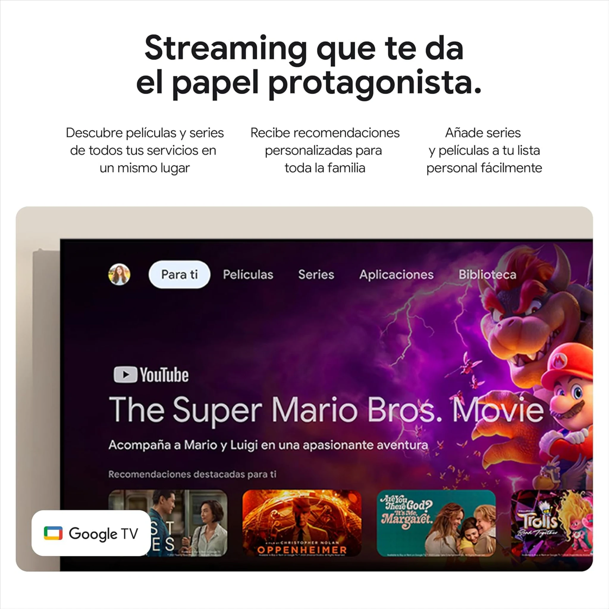 Imagen 3 de Google TV Streamer 4K Blanco TV Smart Home Porcelain 