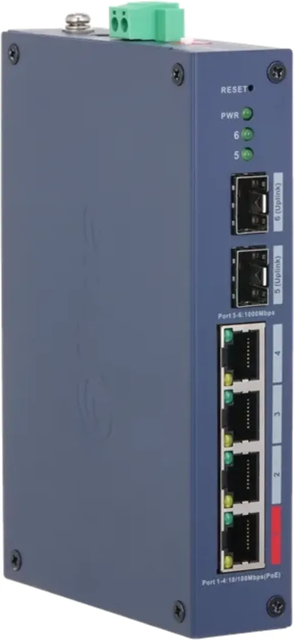 Imagen 3 de Switch Industrial Dahua de 6 Puertos (Gestionado en la Nube 4 Ptos POE SFP 90W)