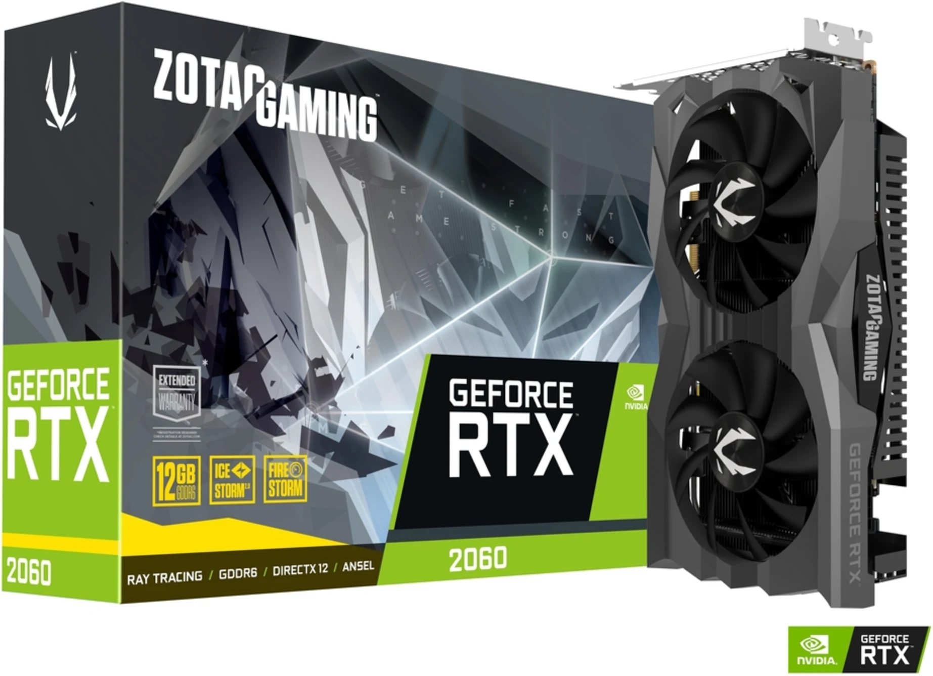 Imagen 0 de Tarjeta de Video Zotac NV-GF-RTX 2060 Twin Fan 12GB GDDR6 PCe 3.0 3*DP HDMI ATX