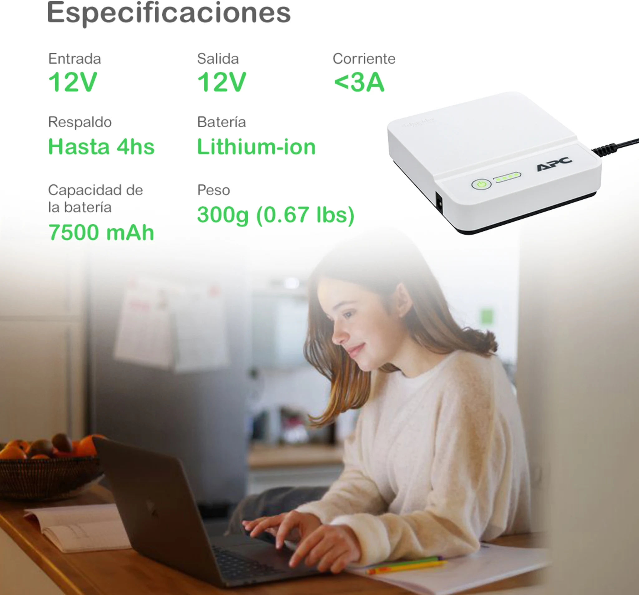 Imagen 6 de Mini UPS APC Connect 12Vdc 36W Iones de litio