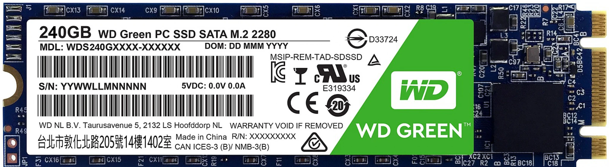 Imagen 0 de Unidad SSD Western Digital Green 240GB M.2 22*80 SATA 3 Lec 545MB/s Esc 465M/s