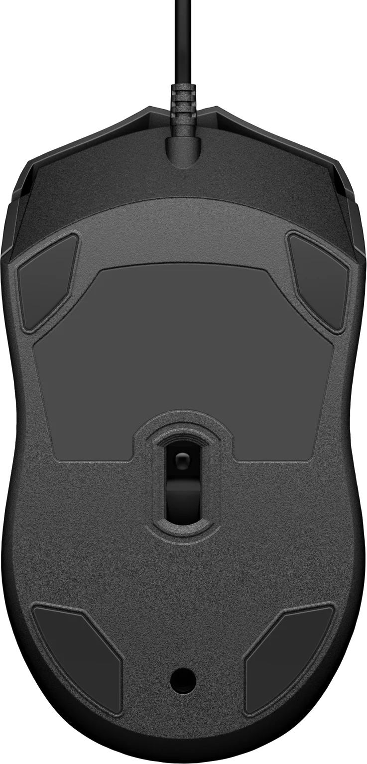 Imagen 3 de Mouse Alámbrico HP Wired 100, óptico 1600dpi 3 botones Ambidiestro USB Negro