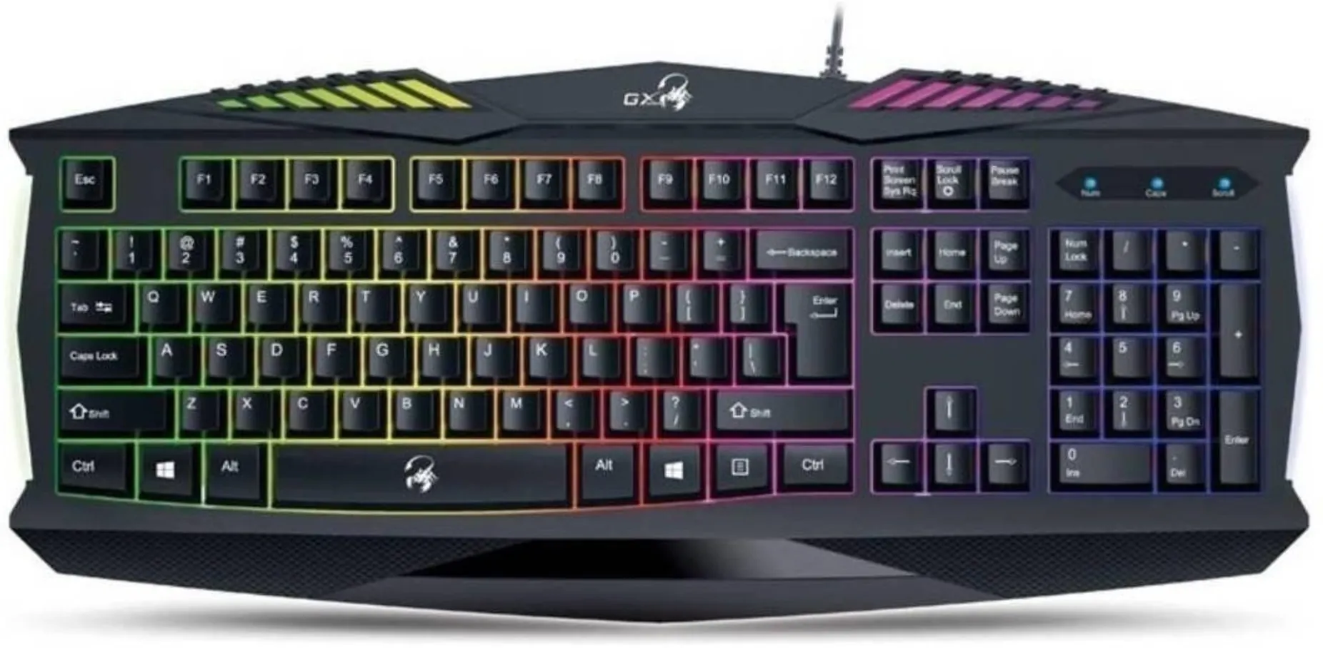 Imagen 2 de Teclado Gamer Alámbrico Genius Scorpion K220 RGB 7 Color USB Español Negro