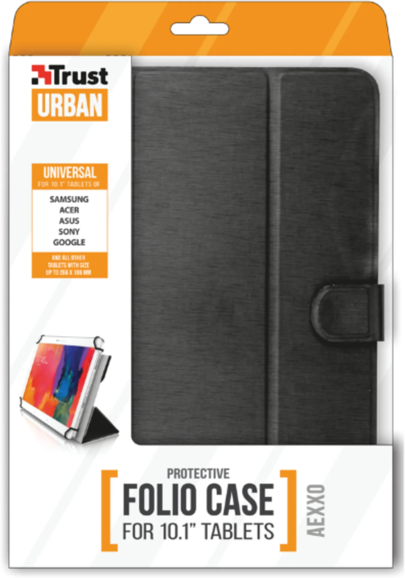 Imagen 1 de Funda Trust AEXXO para Tablet 10.1" Universal 25.7cm Estilo Folio Color Negro