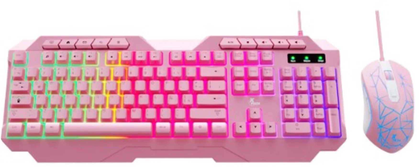 Imagen 0 de Kit Teclado Mouse Gamer Alámbrico XTech XTK-540S, USB Español Color ROSADO