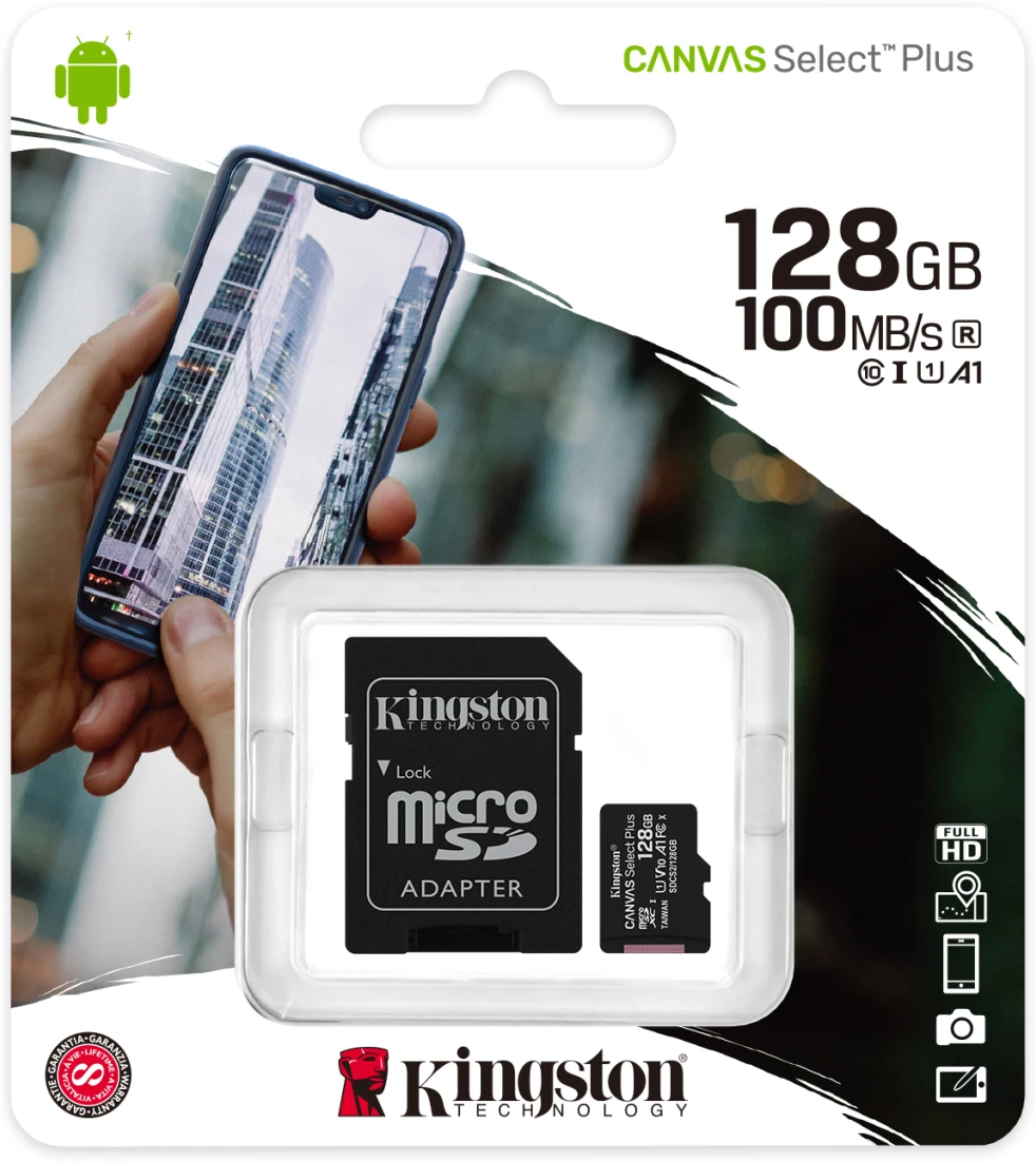 Imagen 4 de Memoria MicroSDXC 128GB Kingston Canvas Select Plus CL10 Lec100MBs Esc85MBs