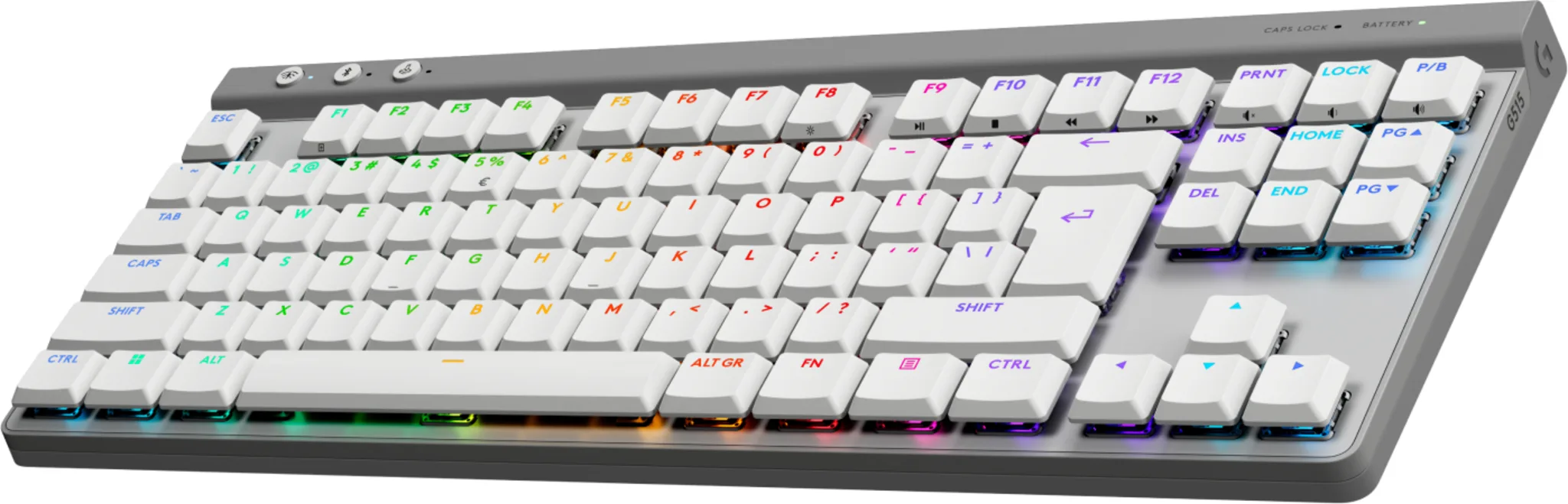 Imagen 2 de Teclado Gamer Inalámbrico Logitech G515 LightSpeed TKL, Bluetooth Inglés Blanco